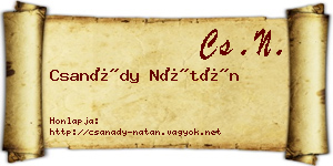 Csanády Nátán névjegykártya
